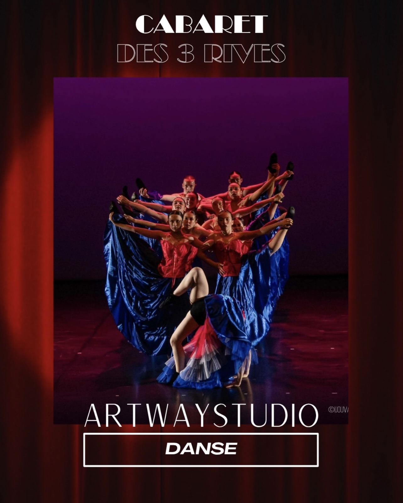 Affiche du Cabaret des 3 Rives, avec des élèves ArtwayStudio